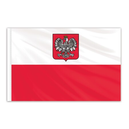 Poland Indoor Nylon Flag With Eagle 4'x6'